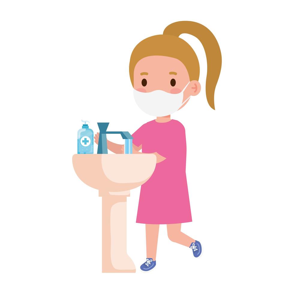 prevent covid 19, wearing medical mask, wash your hands, girl wearing