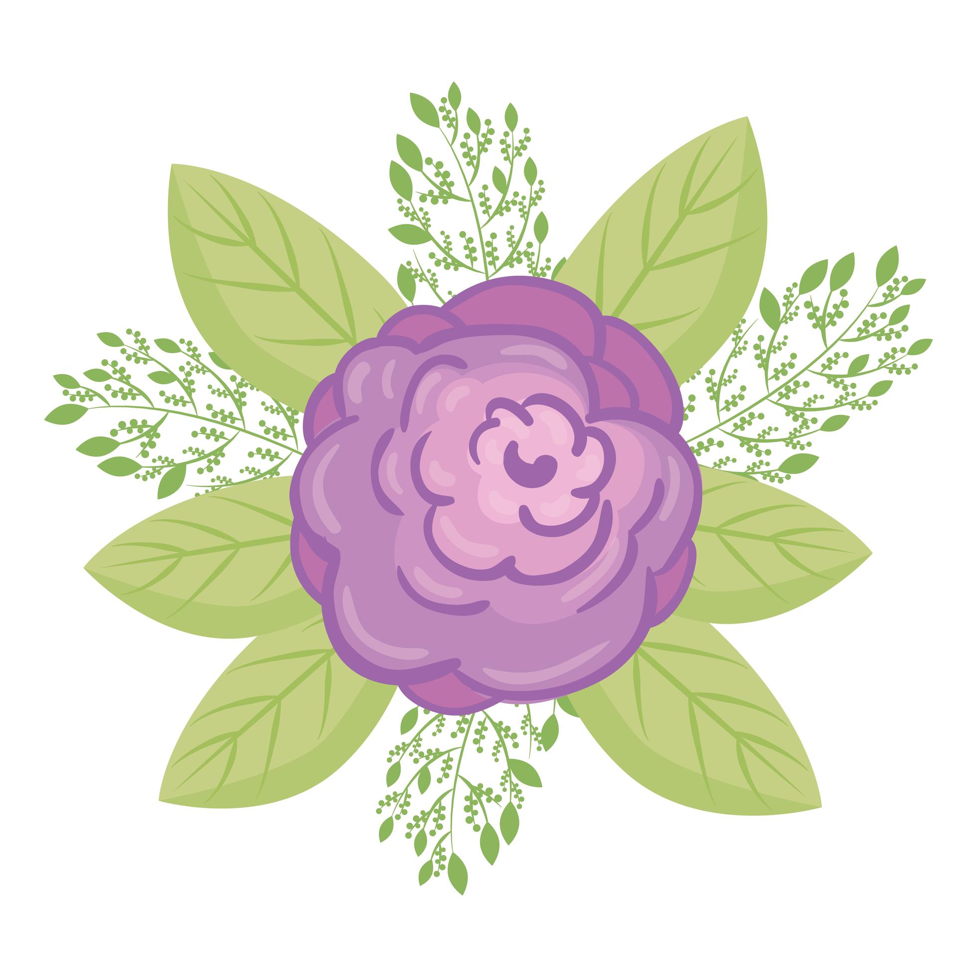 purple flower with leaves vector design 1894484 Vector Art at Vecteezy