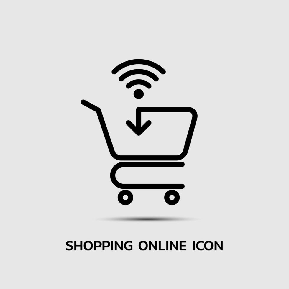 Shopping online icon vector