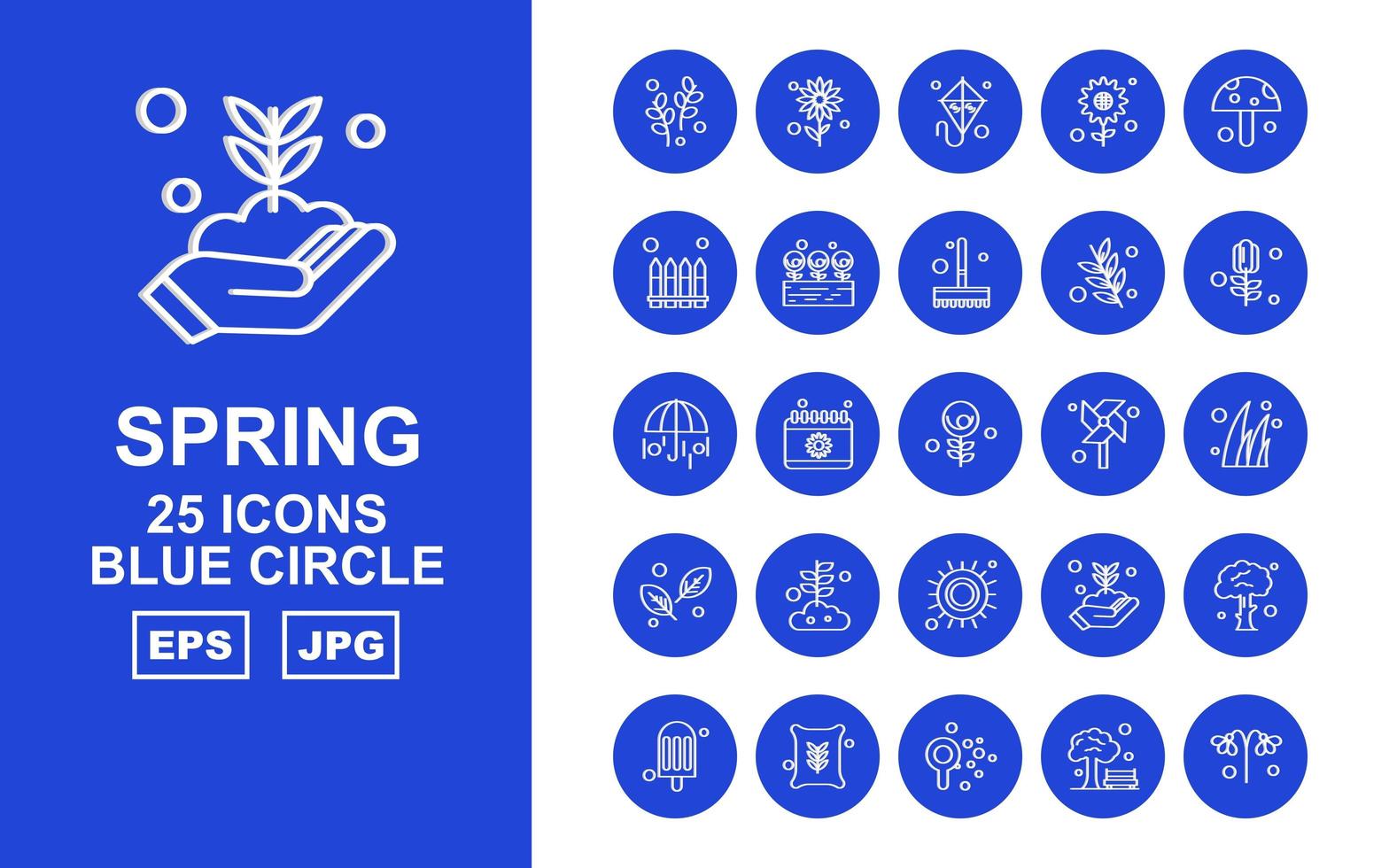 25 Premium Spring Blue Circle Icon Pack vector