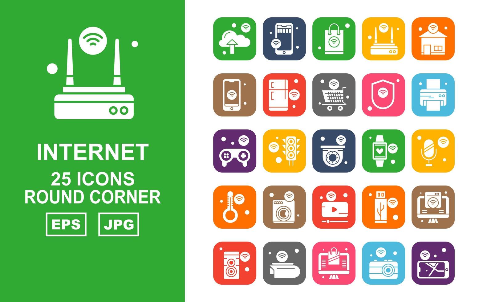 25 Premium Internet Of Things Round Corner Icon Pack vector