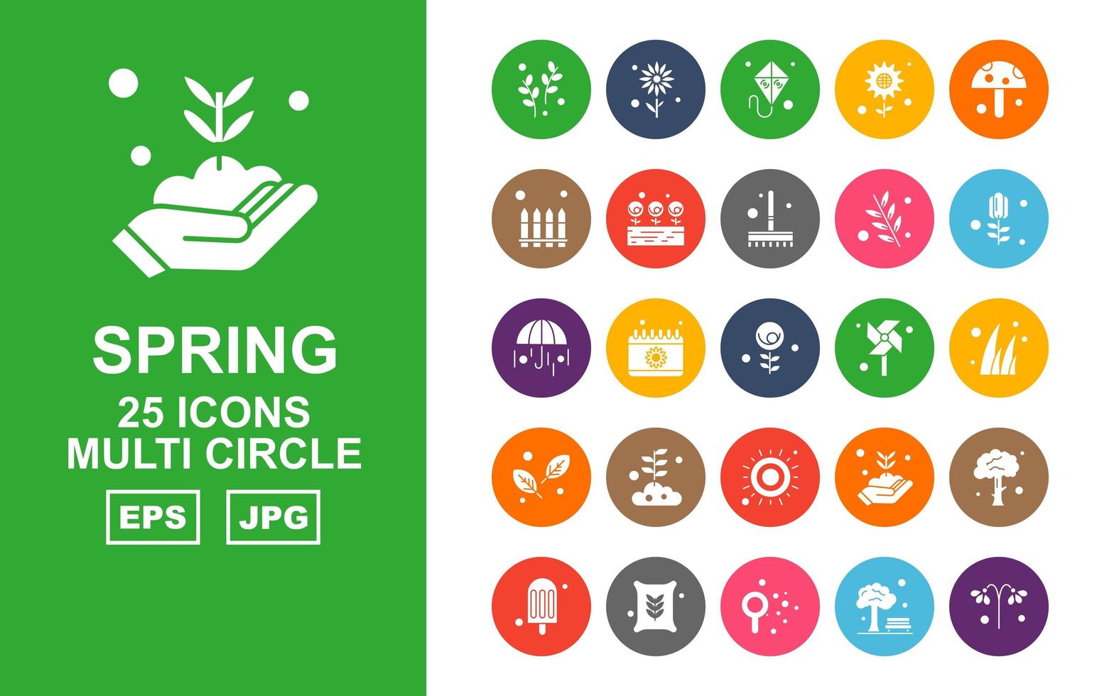 25 Premium Spring Multi Circle Icon Pack vector