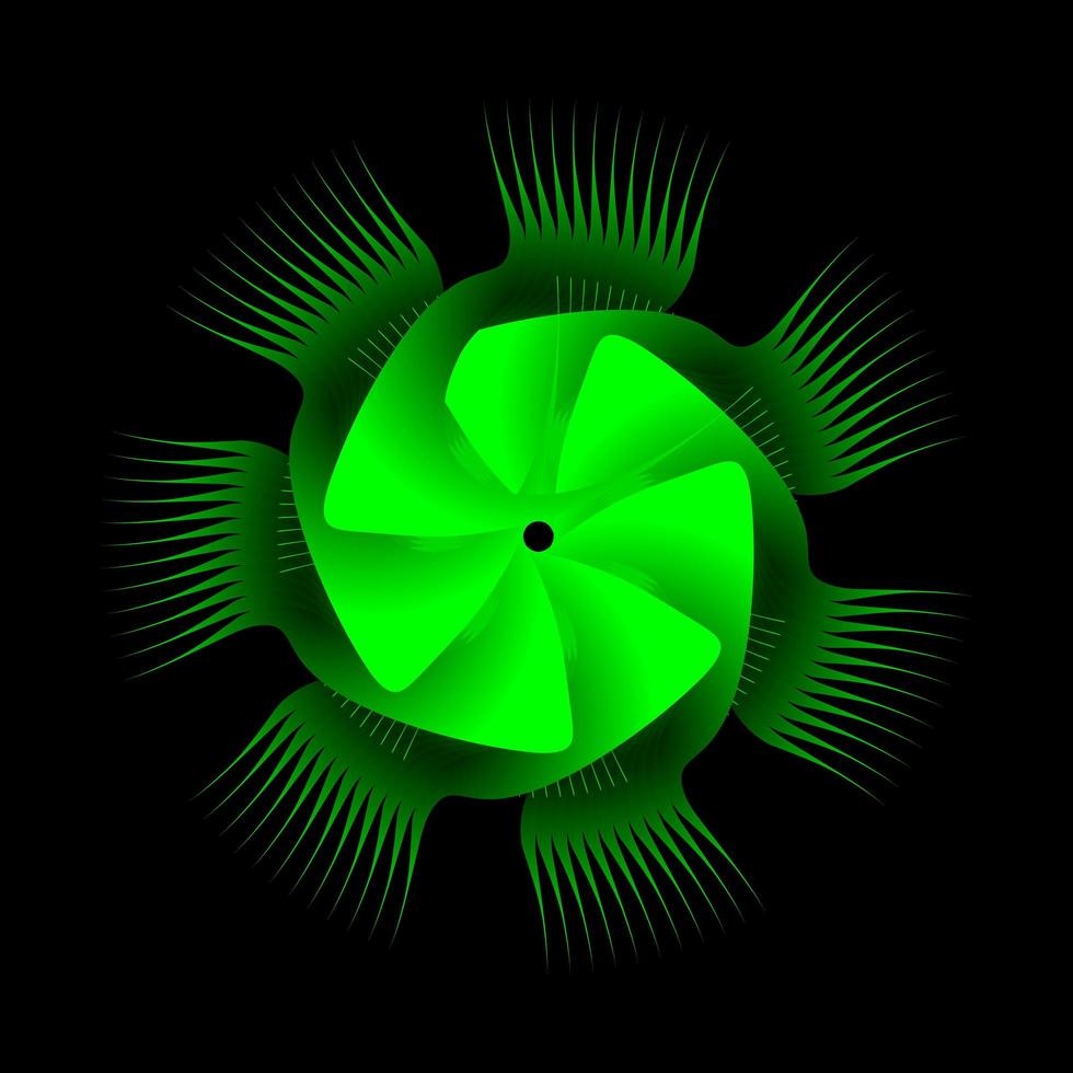 círculo abstracto fractal en color verde vector