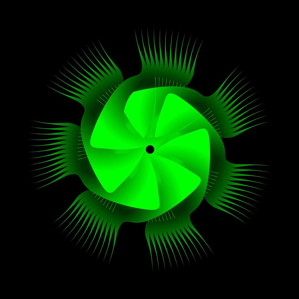 Fractal abstract circle in green color vector