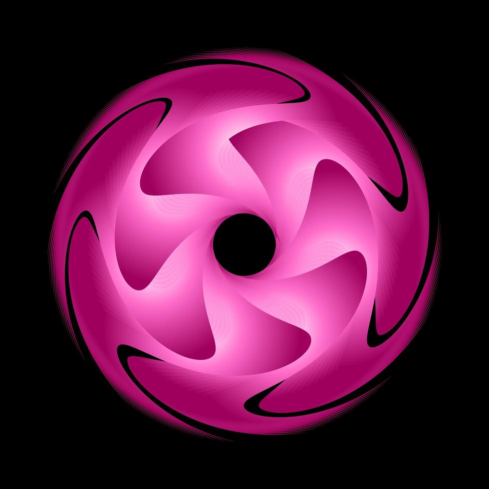 Fractal abstract circle in pink color vector