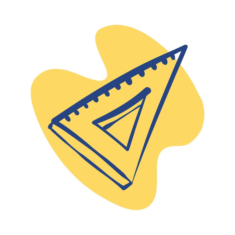 icono de estilo de línea de regla triangular vector