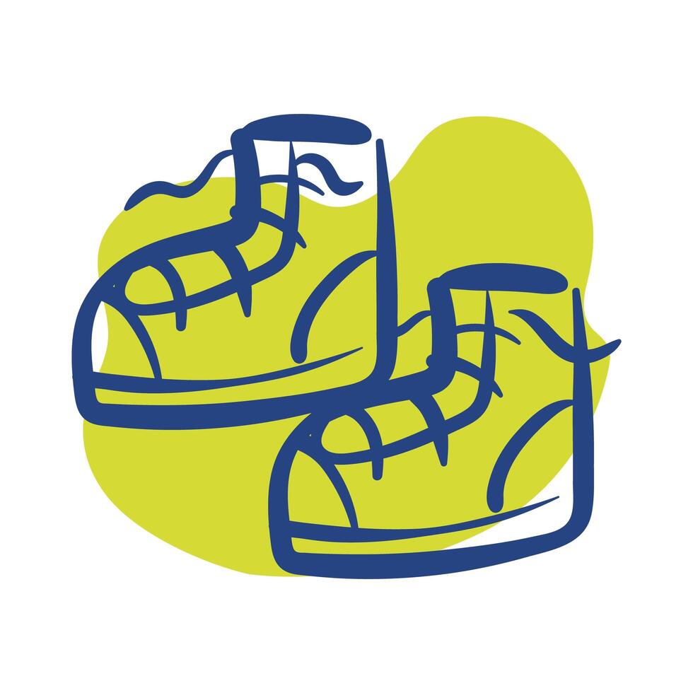tennis shoes line style icon vector