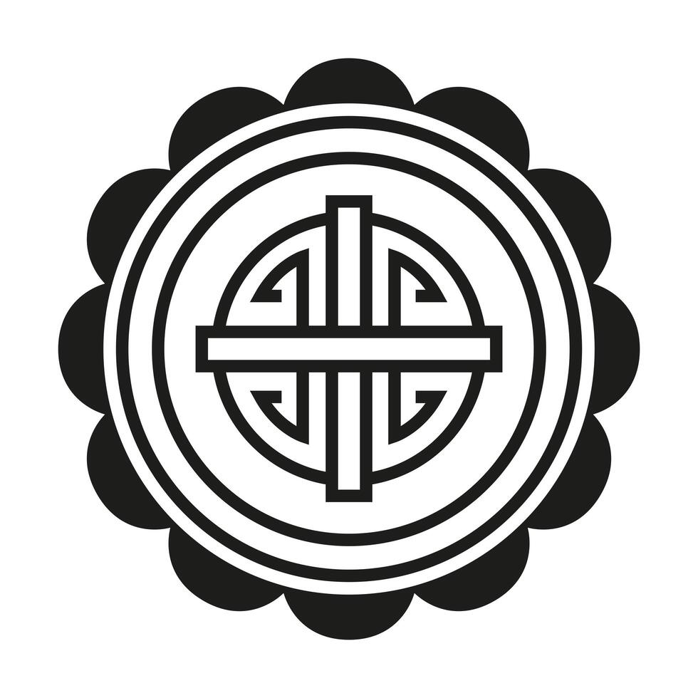 chinese symbol seal stamp black vector design