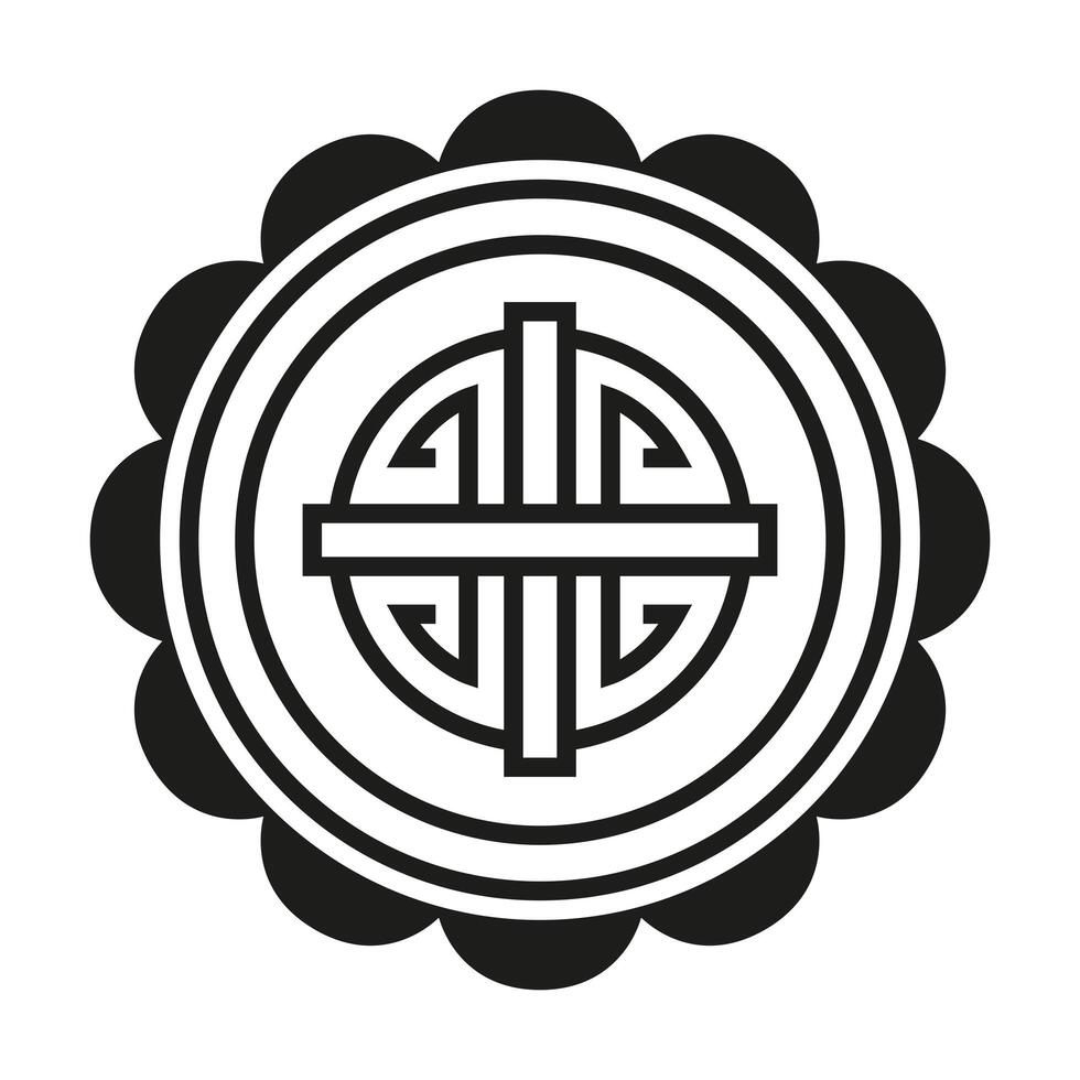 chinese symbol seal stamp black vector design