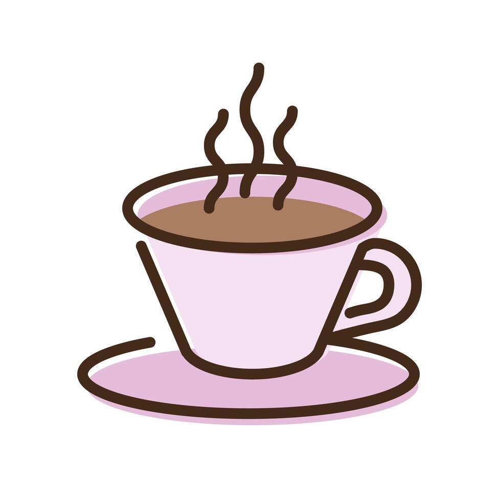 ceramic cup of beverage line and fill style icon vector