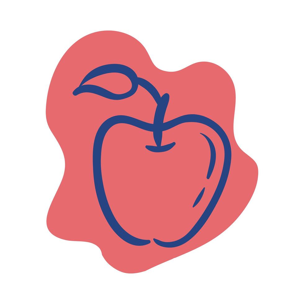 apple fresh fruit line style icon vector