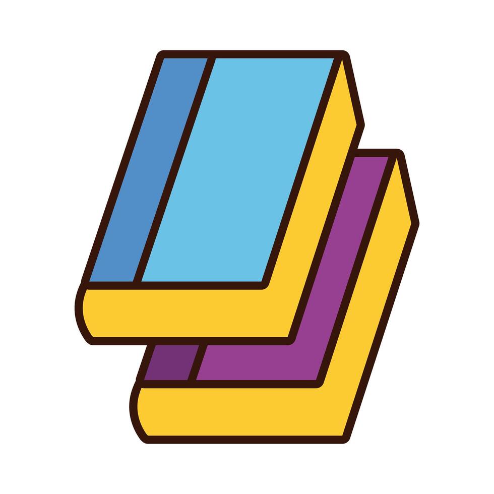 pile of textbooks school line and fill style icon vector