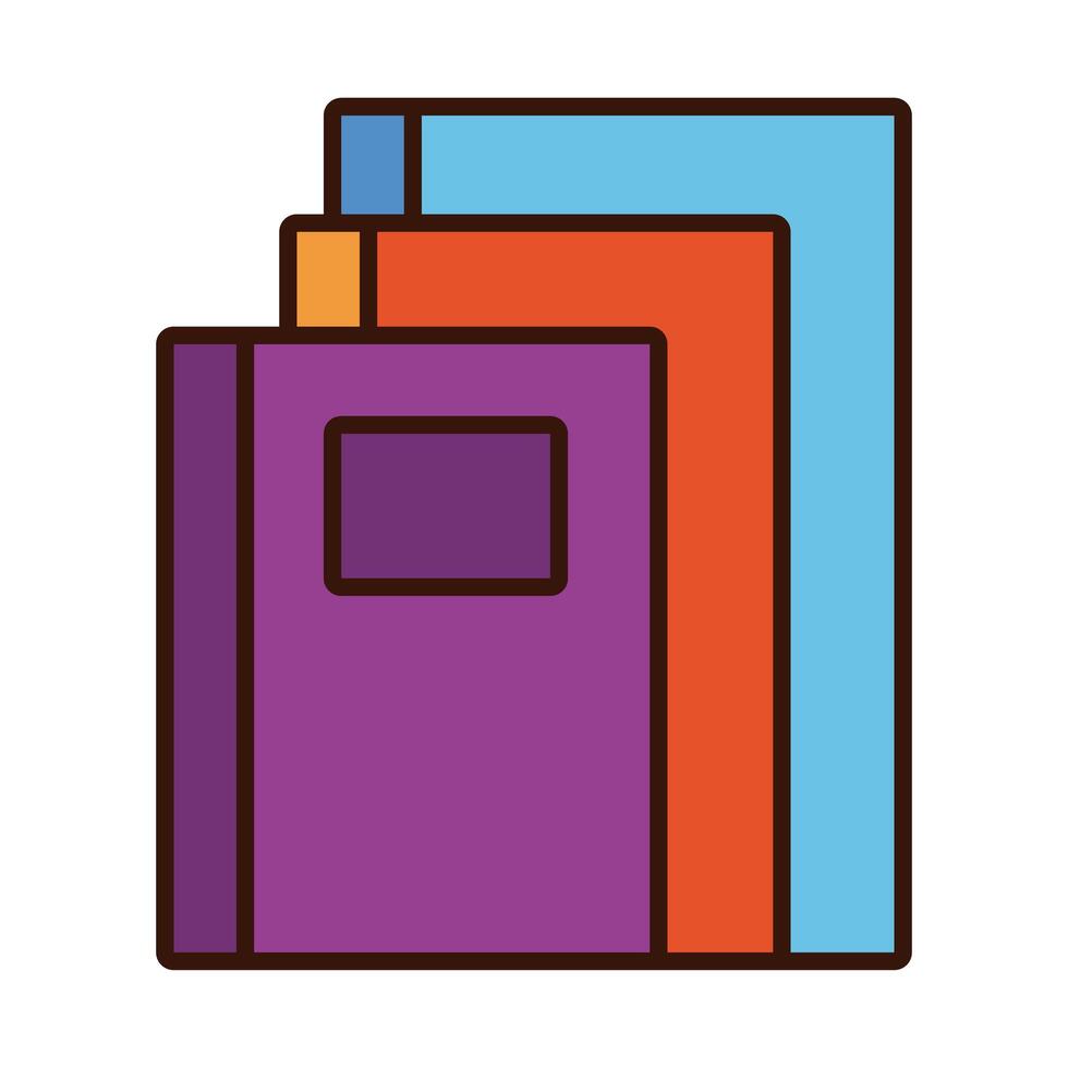 pile of textbooks school line and fill style icon vector