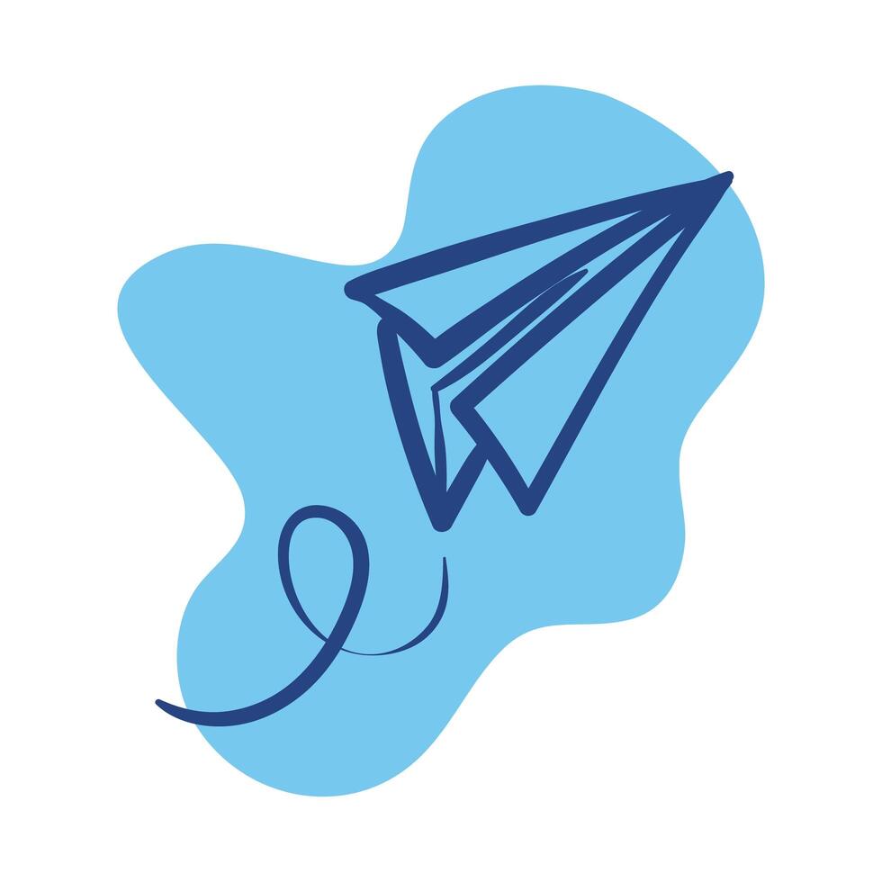 airplane paper flying line style icon vector