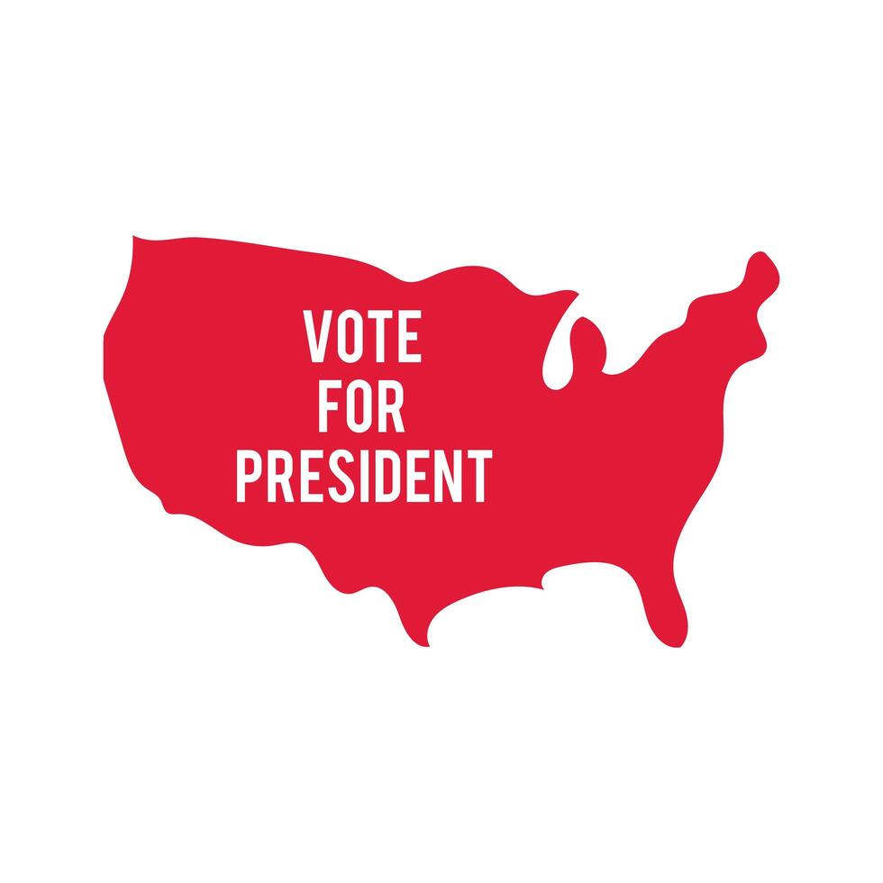 usa map with vote for president text flat style icon vector