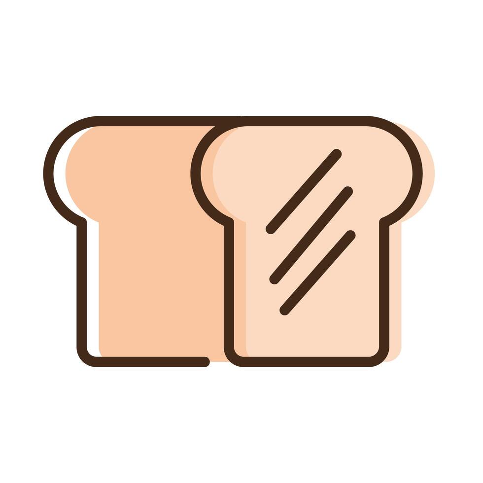 bread sliced line and fill style icon vector