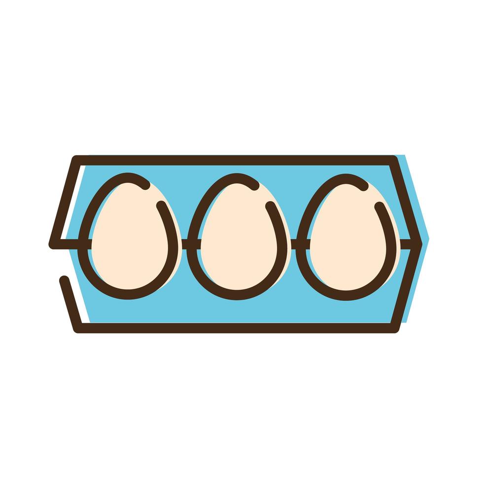 eggs nutritive food line and fill style icon vector
