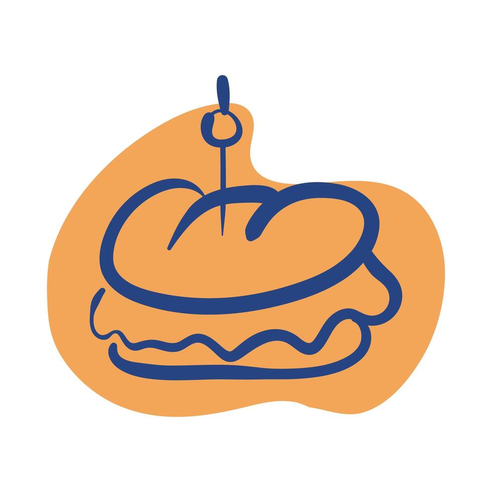 icono de estilo de línea de comida rápida sándwich vector