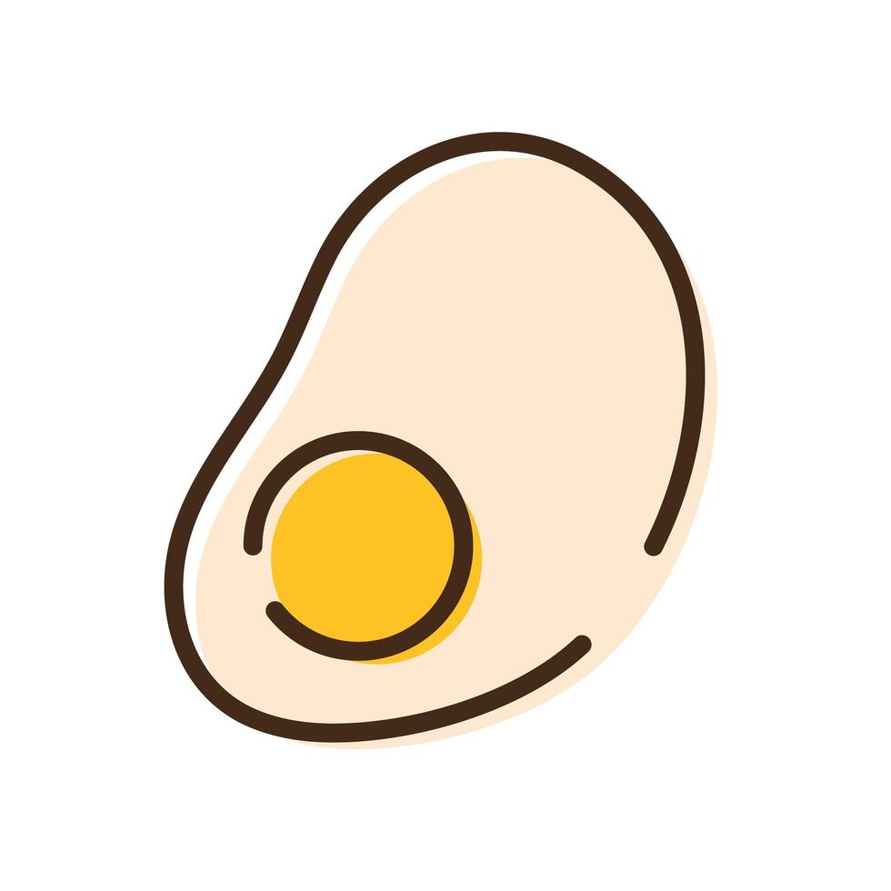 egg fried nutritive food line and fill style icon vector