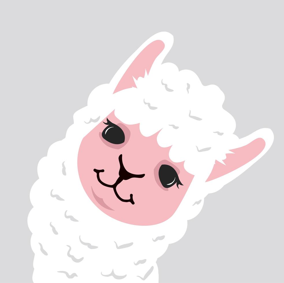 lindo personaje de llama dibujado a mano vector