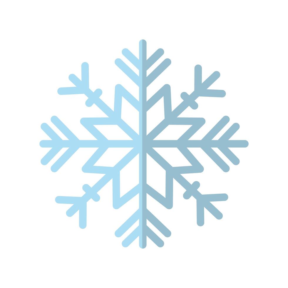 feliz navidad copo de nieve icono de estilo plano vector