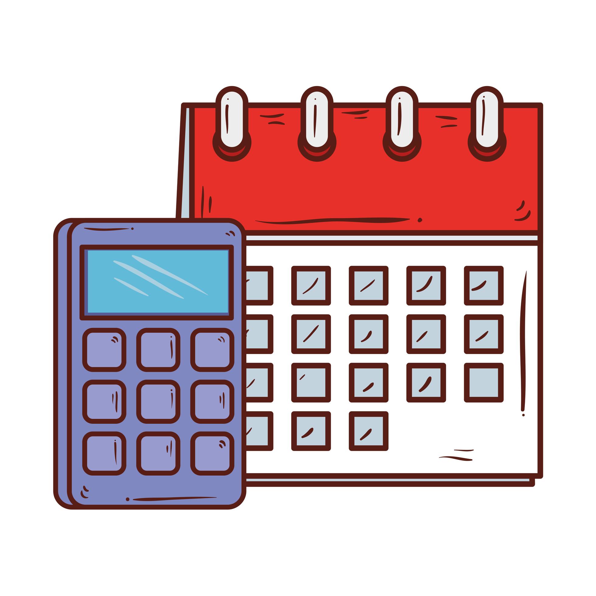 calculator math with calendar reminder on white background 1895356 calculator math with calendar reminder on white background 1895356