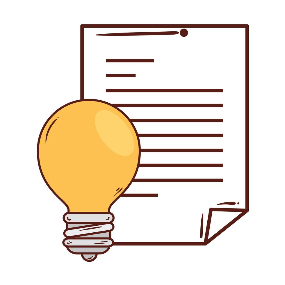 paper document with light bulb on white background vector