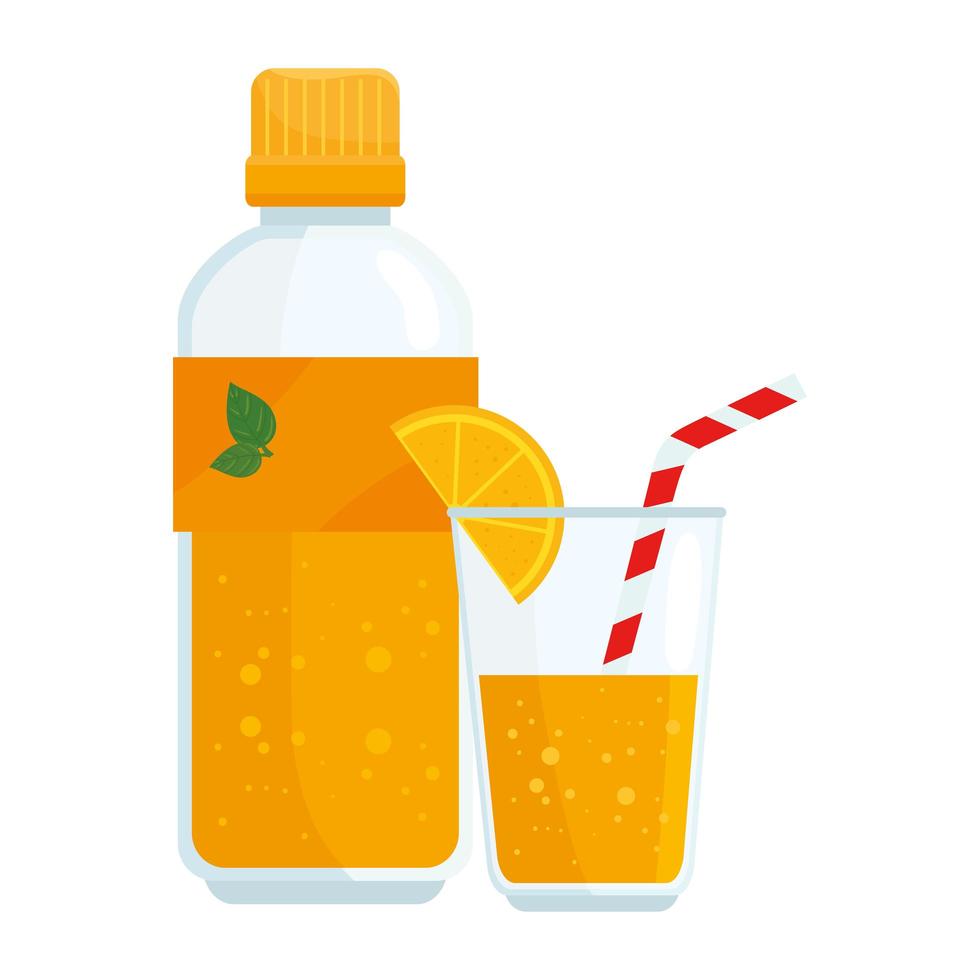 jugos de naranja, en fondo blanco vector