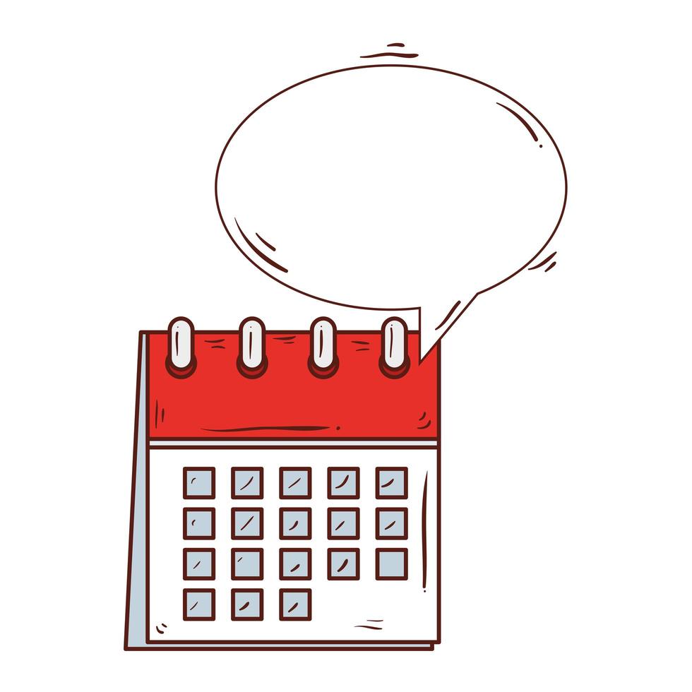 calendar reminder with speech bubble on white background vector