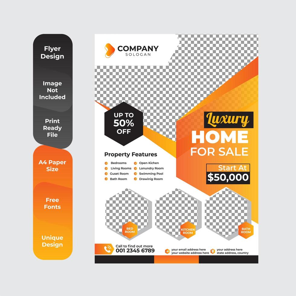 geometric real estate brochure design template. vector