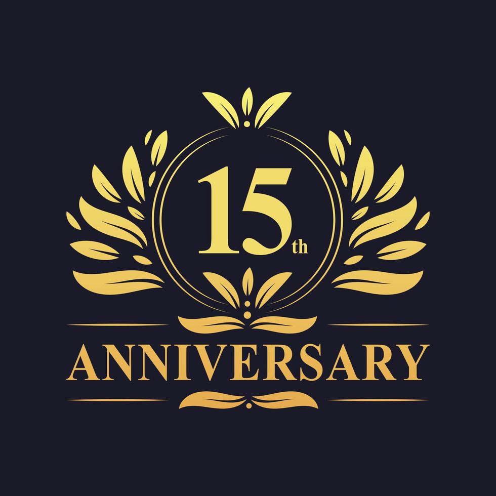 15th Anniversary Design vector