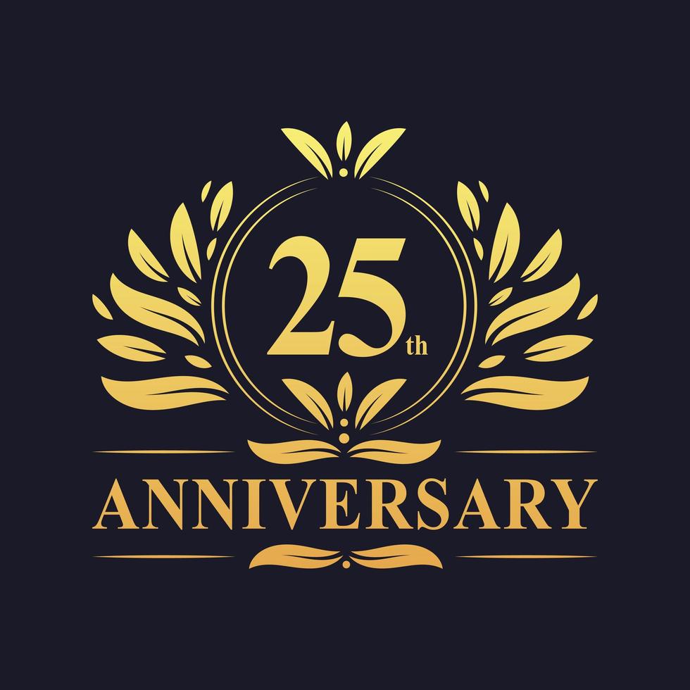 25th Anniversary Design vector