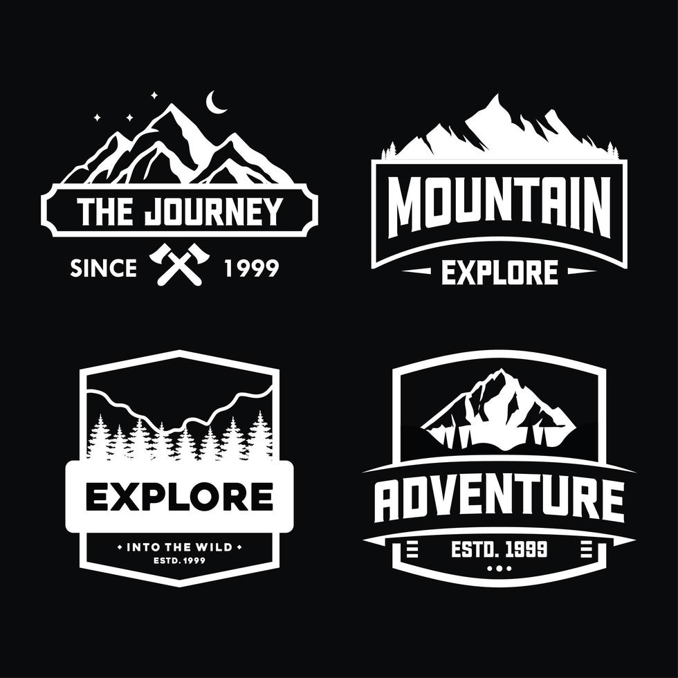 adventure badge set for tshirt, emblem and sticker vector