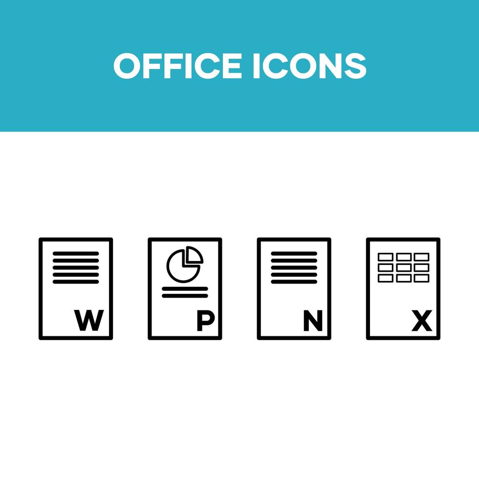Document file set icon vector