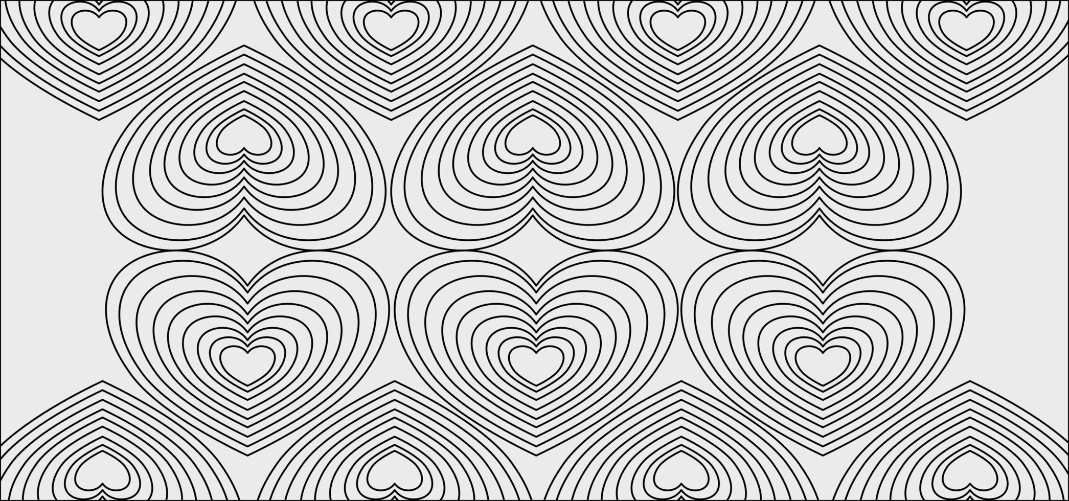 Abstract pattern heart-shaped geometric lines background vector