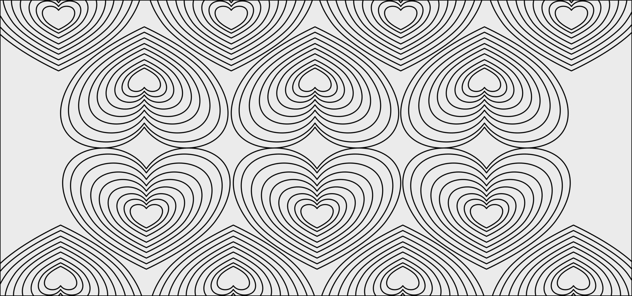 Fondo de líneas geométricas en forma de corazón patrón abstracto vector