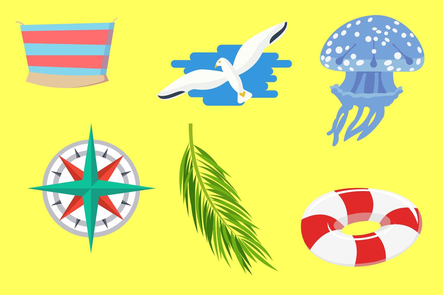 Set of summer icons vector