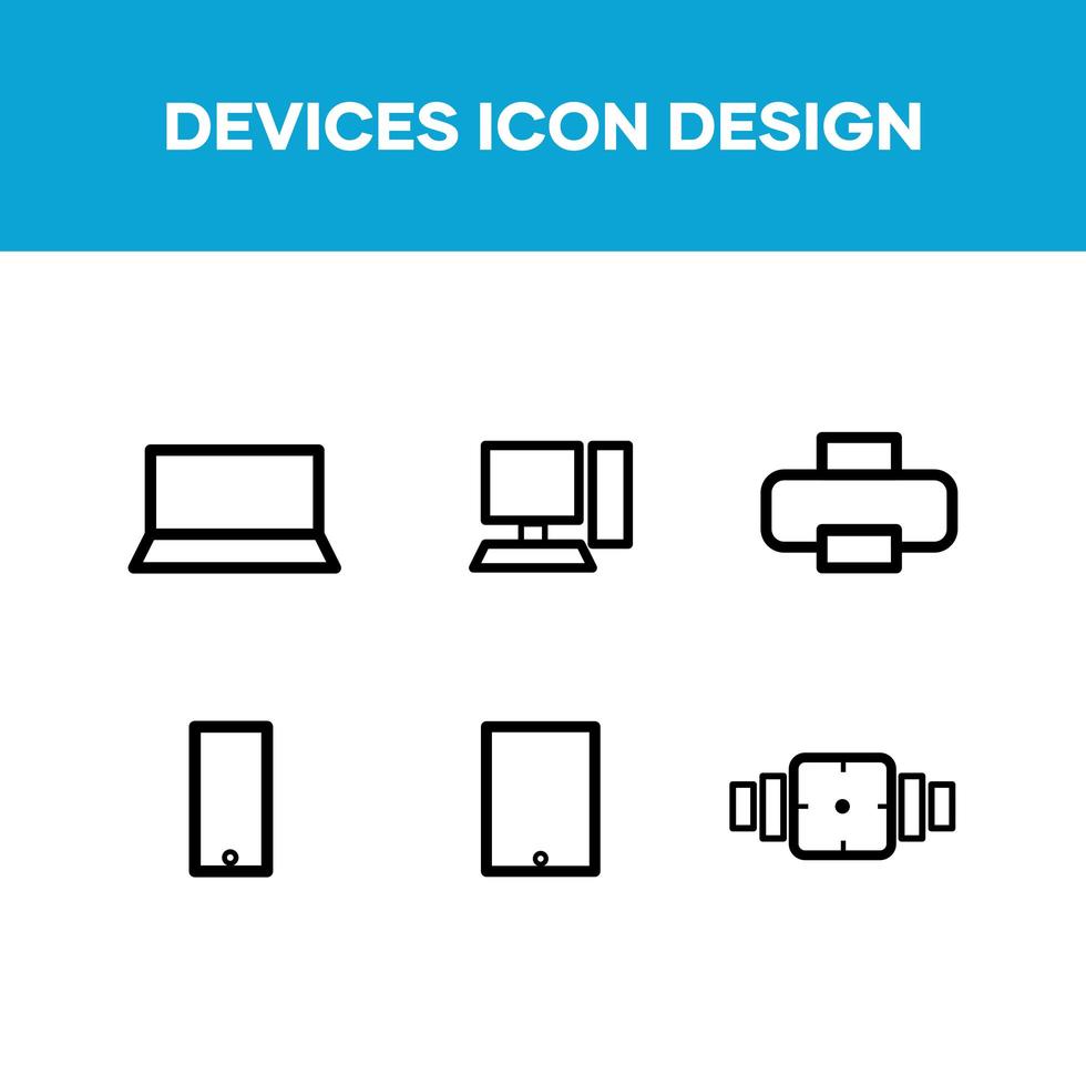 conjunto de iconos de equipos electrónicos vector