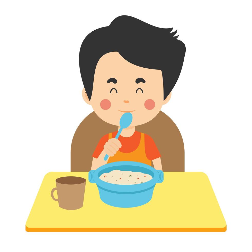 Cartoon Boy Eating vector