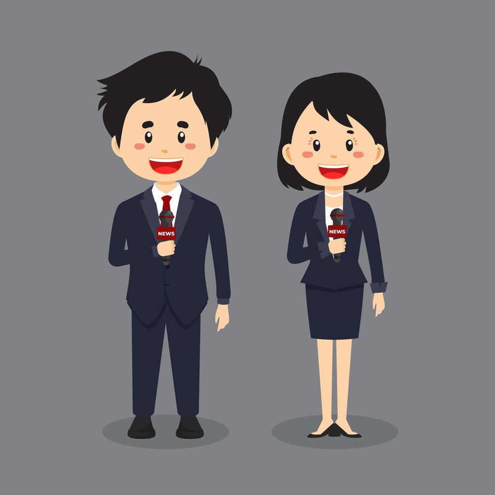 Couple of Reporters Characters vector