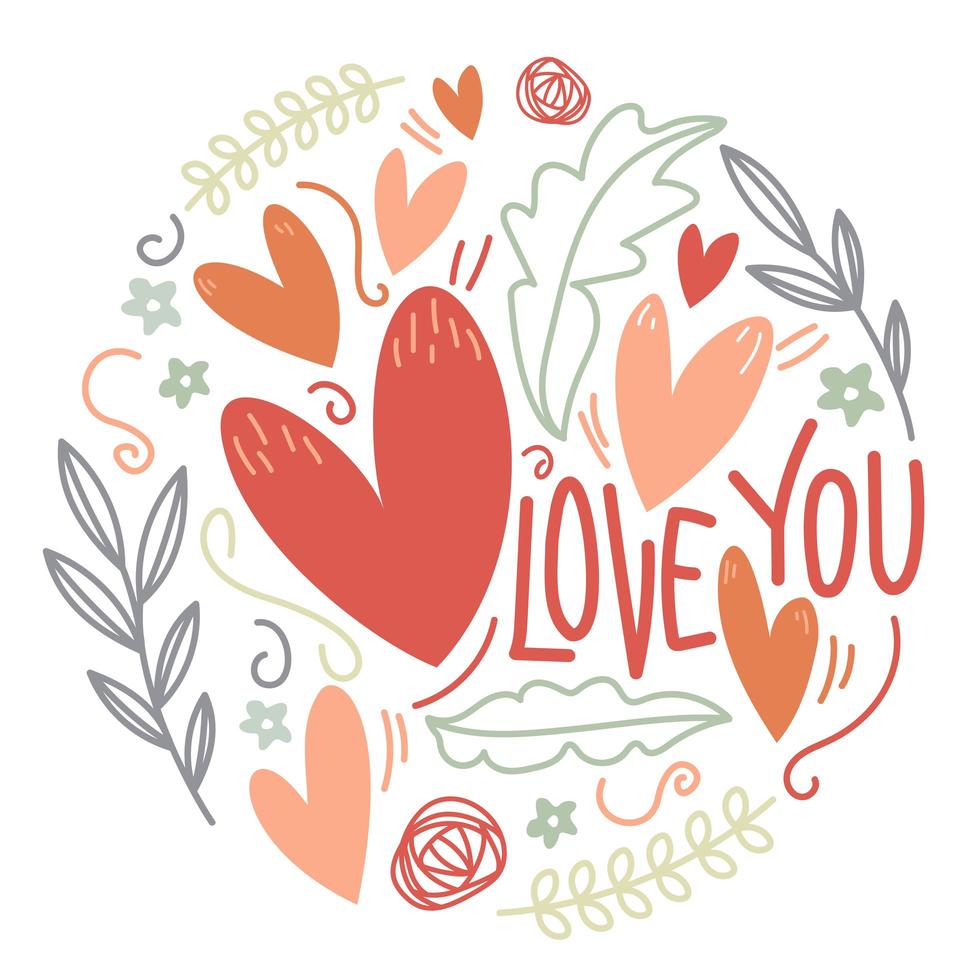 te amo feliz día de san valentín linda ilustración vector