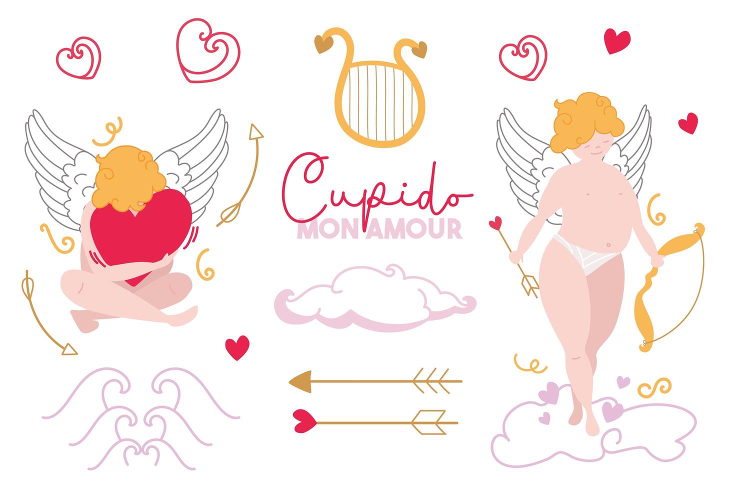 cupido mon amour amor vector