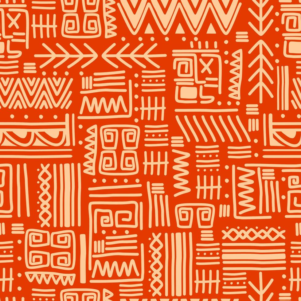 Seamless vector tribal texture set. Ethnic motifs group seamless texture. Vintage ethnic seamless backdrop.