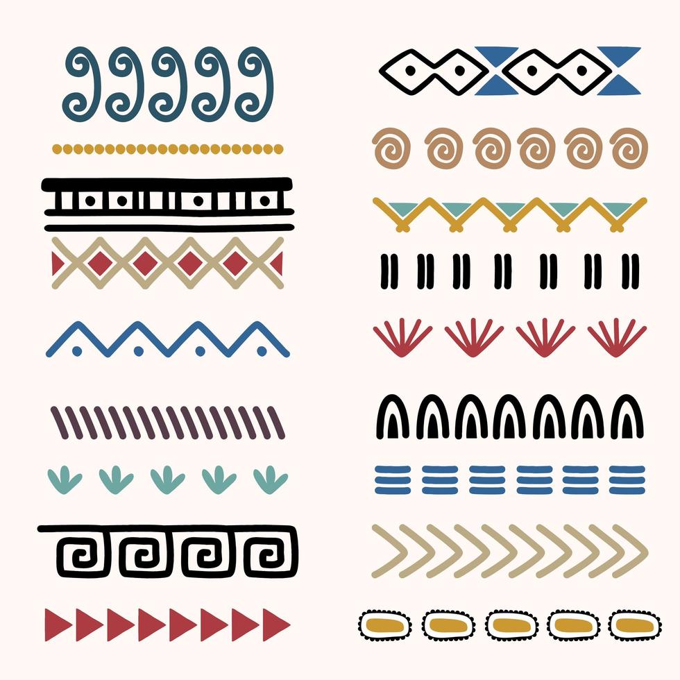 Tribal Indian collections background with round ornaments, patterns and elements. Cute of ethnic artistic patterns. vector