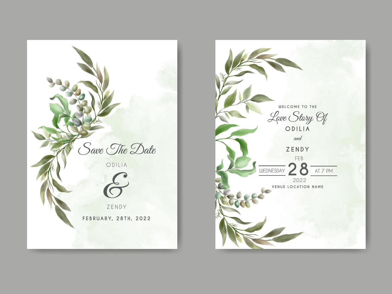 beautiful and elegant floral wedding save the date template vector