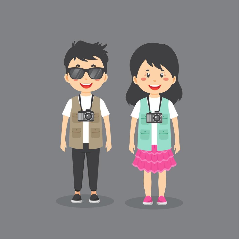Cute Photographers Characters vector