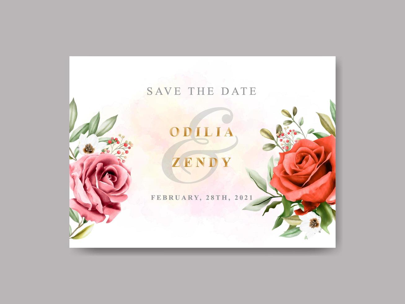 beautiful and elegant floral wedding save the date template vector