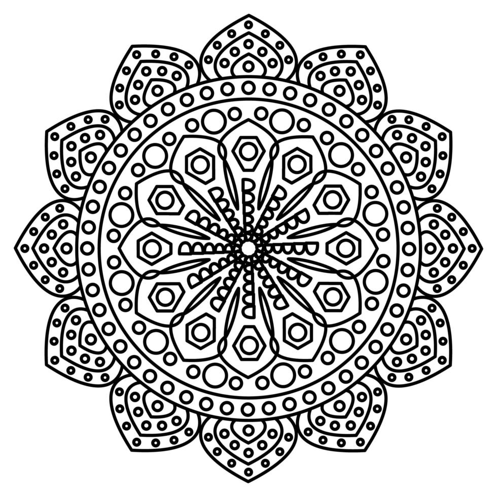 Mandala With Ornaments. Mandala for Coloring book page. Circular pattern in form of mandala vector