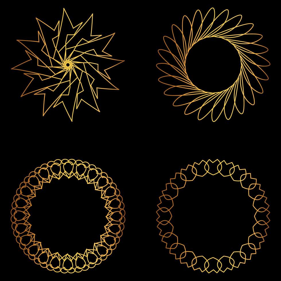 Set of golden geometric shapes 1895936 Vector Art at Vecteezy