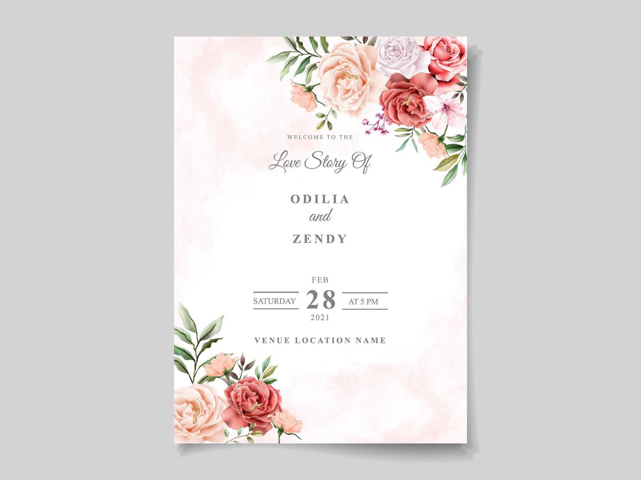 Beautiful And Elegant Floral Wedding Invitation Template 1895939 Vector Art At Vecteezy